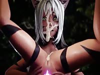Anime cat women squirts after pussy licking