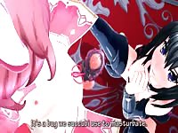 Futanari anime girl got its dick sucked while bounded