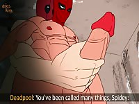 Deadpool and Spider-man hentai porn video
