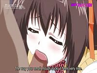 Cute anime girl sucking the dick of her teacher
