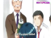 Innocent looking anime school girl loves getting pounded