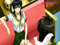 Hot anime girl got banged late at night in school