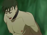 Two muscular gays getting banged in the cave in anal anime sex
