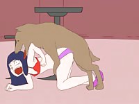 Beastiality cartoon of dog fucking a hot slut
