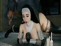Beautiful nun got banged and pounded by dog in 3D beastiality sex
