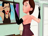3D sex toy dude got used by a horny lady