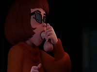 Naughty 3D cartoon babe sucking flying fat dildo