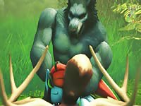 Hot 3D pony babe getting painful anal sex by wild horny animals