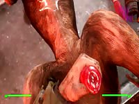 Hentai dude hard fucking a dog in its holes