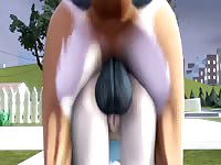 Sexy teen beastiality sex with a cute hentai dog