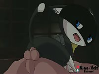 Blowjob and anal sex session with furry animal girl and human