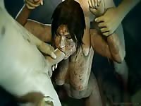 Helpless 3D MILF got rough and brutal fucking by random dudes