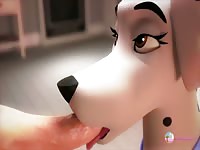 White animal girl dog having sex with a dude in zoophilia hentai