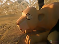 Furry animal girl lion got banged by a zebra's cock