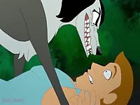 Nasty dude smashing a wolf furry girl in beastiality cartoon