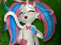 Lovely 3D monster babe getting her wet holes fucked hard