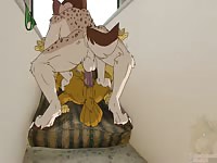 Masculine wild cheetah anal fucking her lovely bird girlfriend 