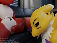 Cute little 3D monster sucking dragon's red giant cock