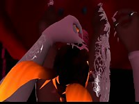 Scary 3D monster getting his huge cock sucked hard until orgasm 