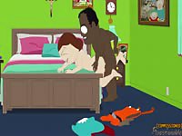 Hot white cartoon MILF got her pussy fucked by her black husband 