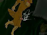 Hot sleeping bird having intense wet dreams