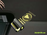 Hot 3D futanari bitch deepthroating shemale's giant dick