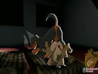 Furry bird getting smashed by a huge dog dick