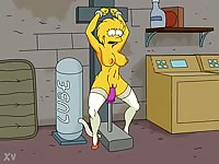 Young virgin cartoon babe got her pussy wrecked by giant fat dildo