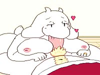 White busty animal MILF deepthroating giant dick whil squeezing between her titties 