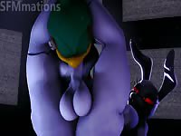 3D animal hentai porno of big shemale rabbit banging a green dude