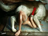 Zoophilia hentai of 3D babe having sex with dog