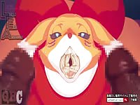 Furry pokemon animal girl deepthroating a huge cock