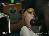 3D anime girl sucks huge hard cock and got dominated