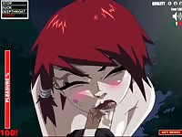 Cute red-haired anime girl got banged by a huge dick