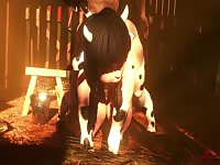 Cow animal girl got fucked and pounded in hentai porn by a big cock
