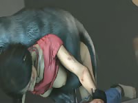 3D hentai girl got force beastiality sex with a wild horny dog and sucking man's dick