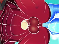 Big blue monster fucking a big red monster in hentai anal sex