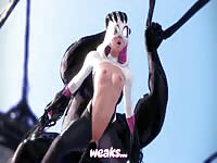 Tentacle monster force fucking spider gwen in anime porno