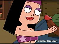 Cartoon porno of sexy lady having sex with multiple dudes