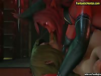 Lovely 3D succubus babe getting brutally fucked by busty and horny demonic bitch