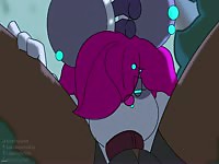 Shemale fucking the mouth of trapped cartoon hentai boy