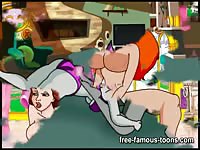 Hot and intense yuri scissoring sex with cartoon fantasy porno