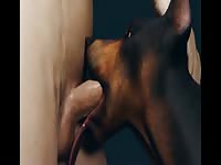 Man brutally fucked dogs throat