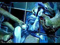 AI Girl Gets Rimmed and Titty Sucked by 2 Alien Creatures