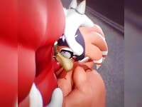 Knuckles gets a sloppy Blowjob from His Sister