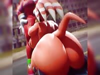 Knuckles gets a sloppy Blowjob from His Sister